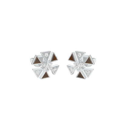 Triangon Diamond Earrings 9 KT / White Gold