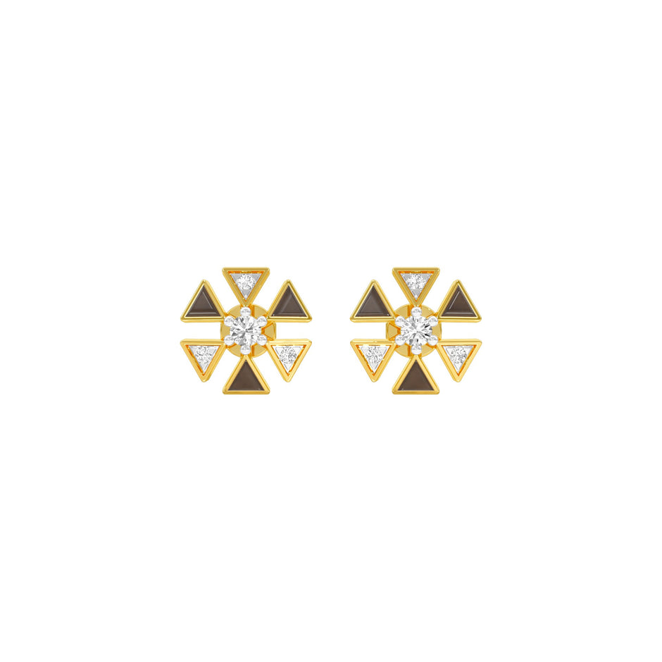 Triangon Diamond Earrings 9 KT / Yellow Gold
