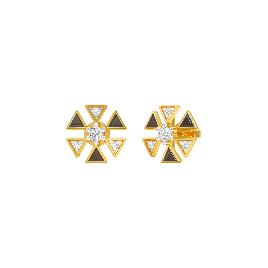 Triangon Diamond Earrings 9 KT / Yellow Gold