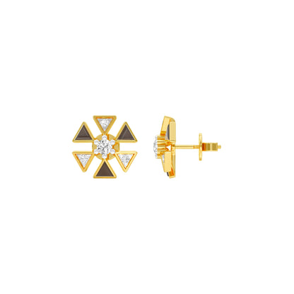 Triangon Diamond Earrings 9 KT / Yellow Gold