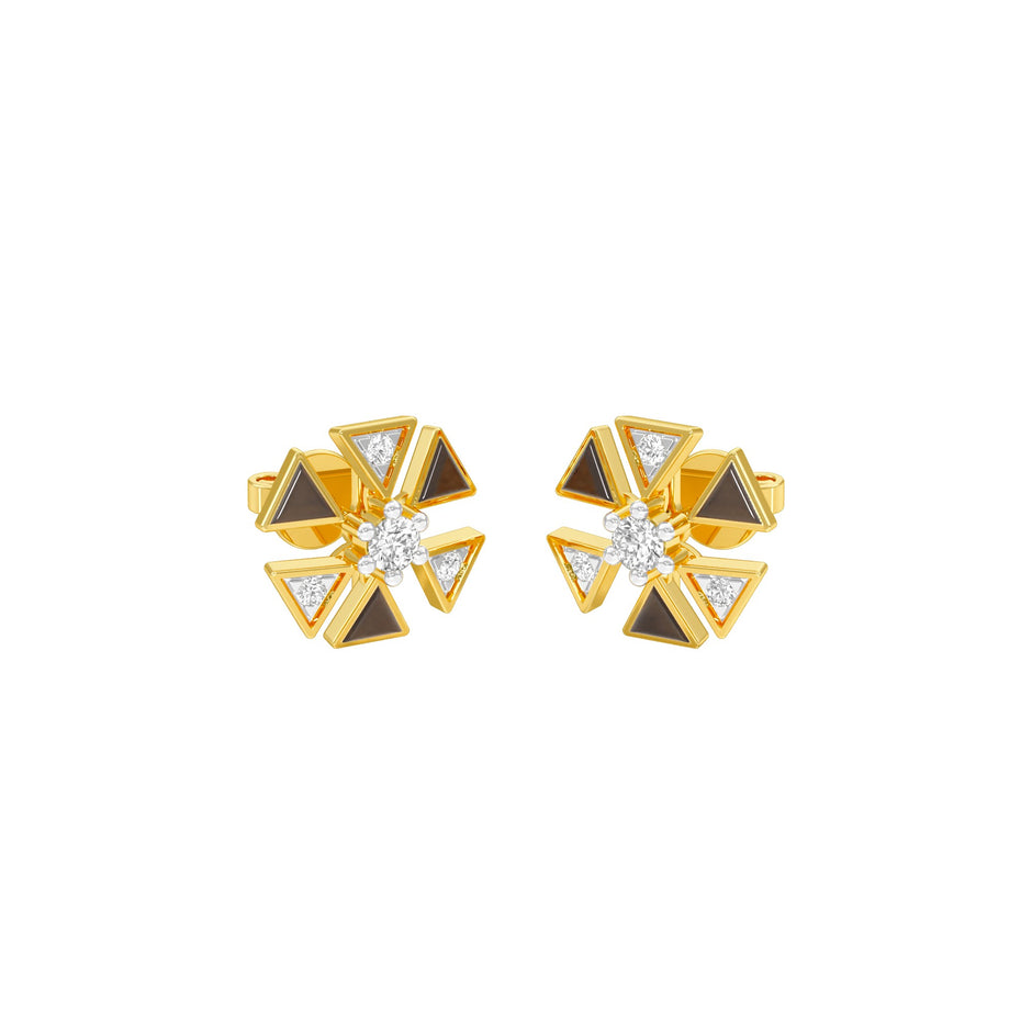 Triangon Diamond Earrings 9 KT / Yellow Gold