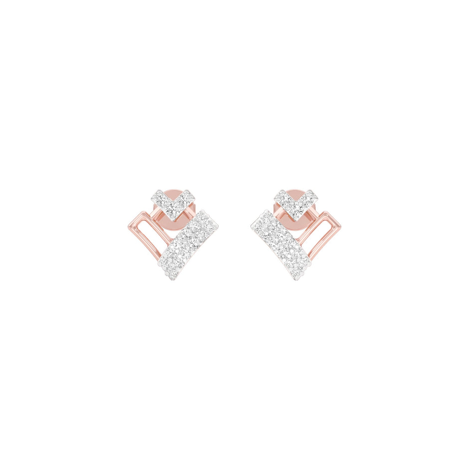 Criss Cross Diamond Earrings 18 KT / Rose Gold