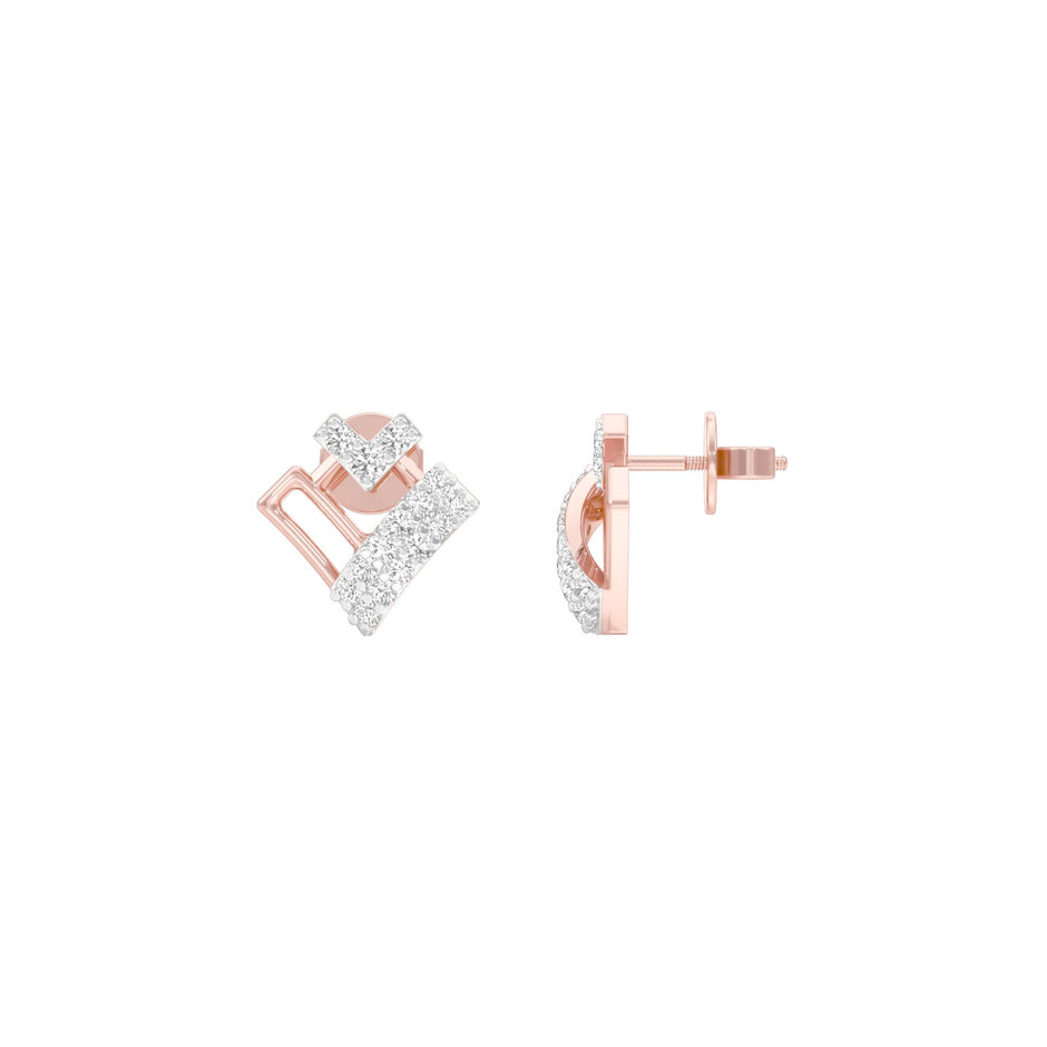 Criss Cross Diamond Earrings 18 KT / Rose Gold