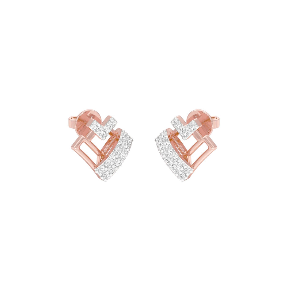 Criss Cross Diamond Earrings 18 KT / Rose Gold
