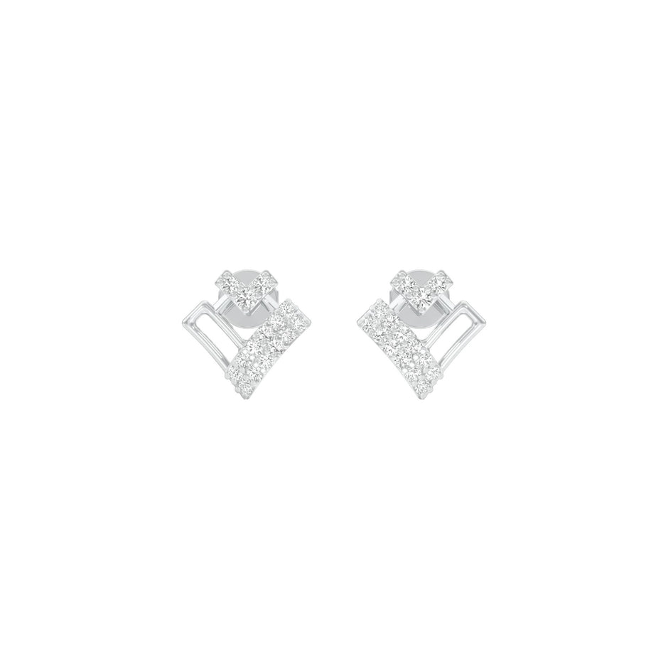 Criss Cross Diamond Earrings 18 KT / White Gold