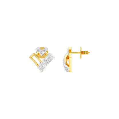 Criss Cross Diamond Earrings 18 KT / Yellow Gold