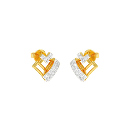 Criss Cross Diamond Earrings 18 KT / Yellow Gold