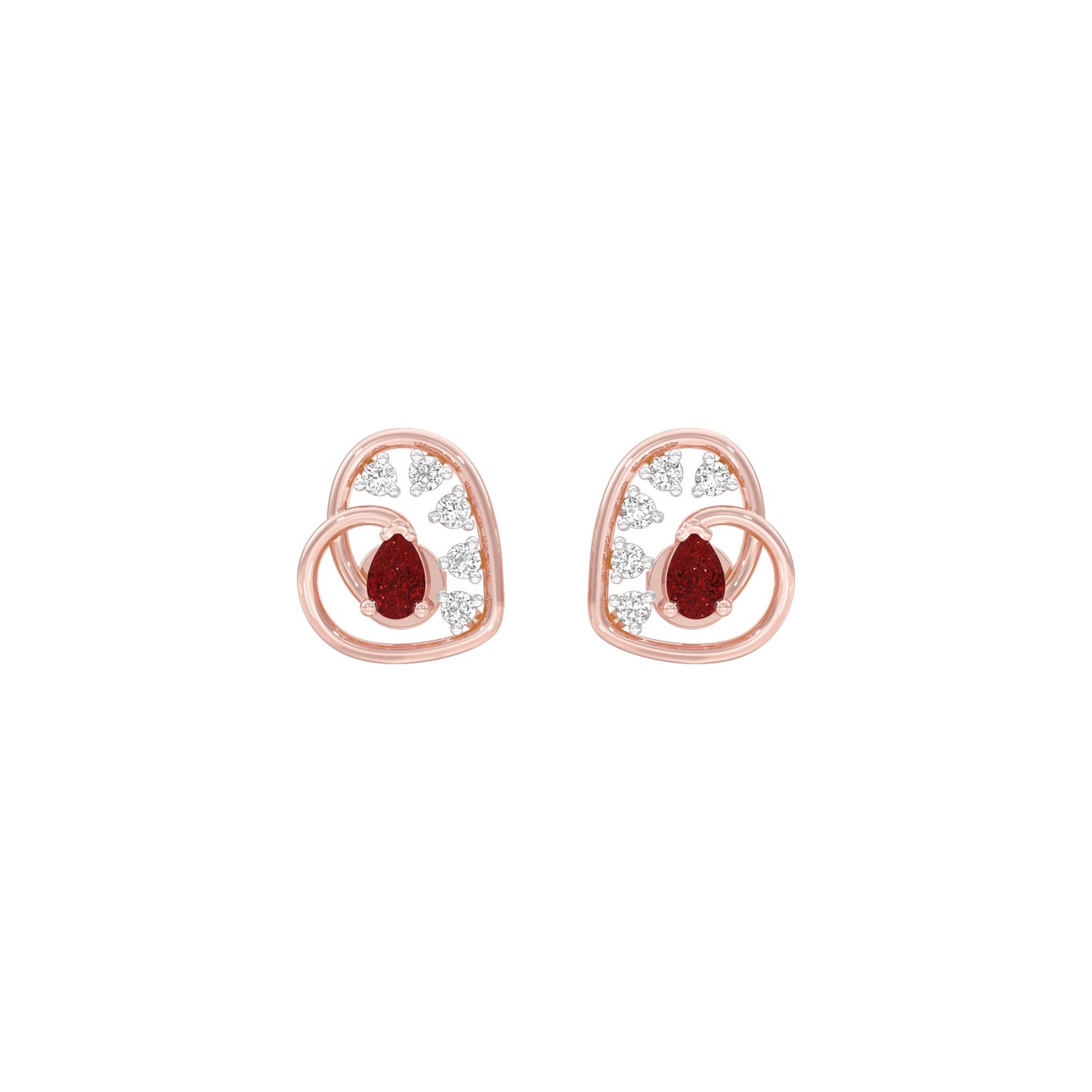 Hearthrob Diamond Earrings 9 KT / Rose Gold