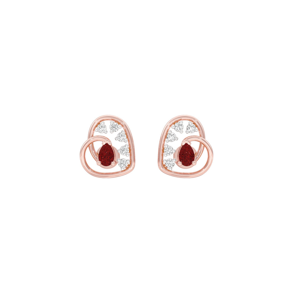 Hearthrob Diamond Earrings 9 KT / Rose Gold