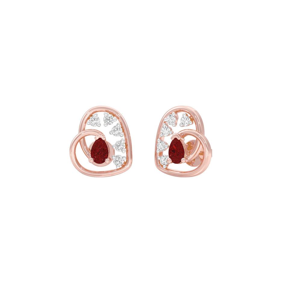 Hearthrob Diamond Earrings 9 KT / Rose Gold