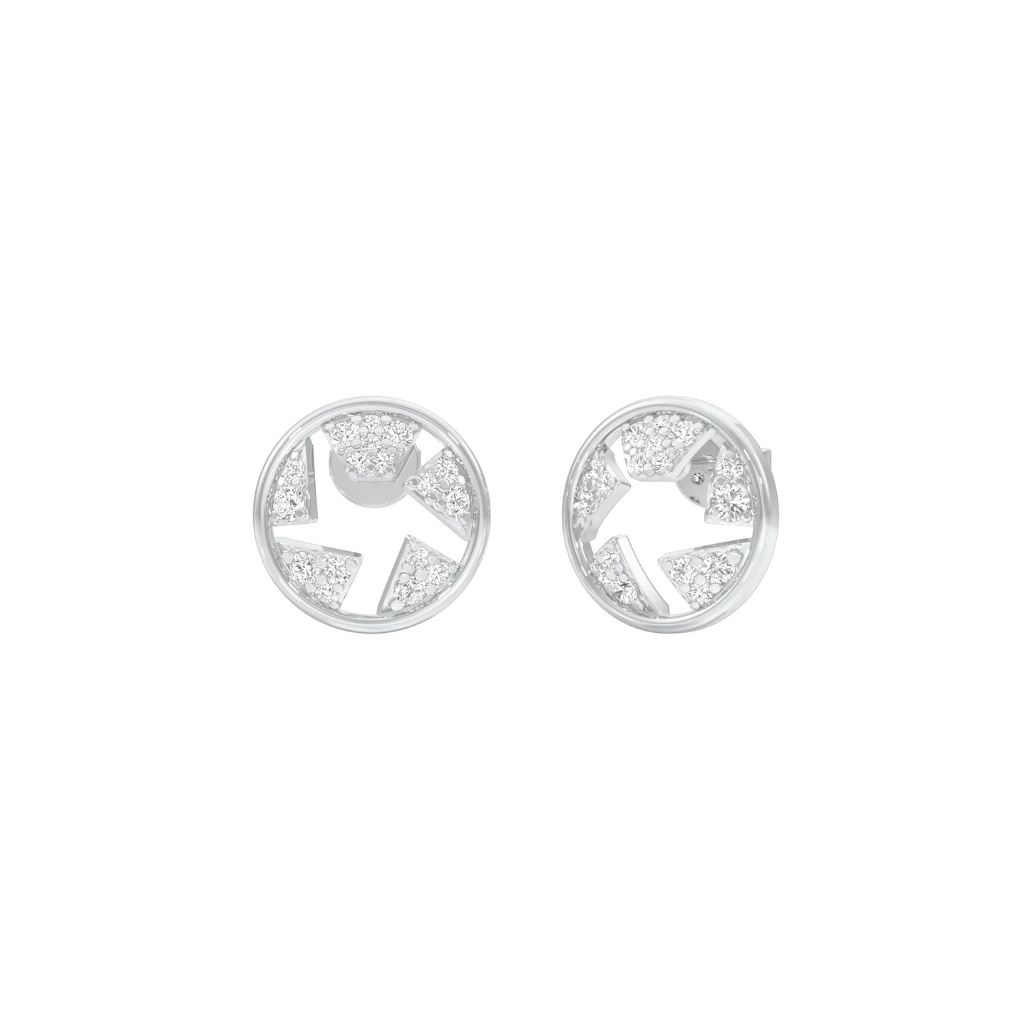 Starburst Diamond Earrings 18 KT / White Gold