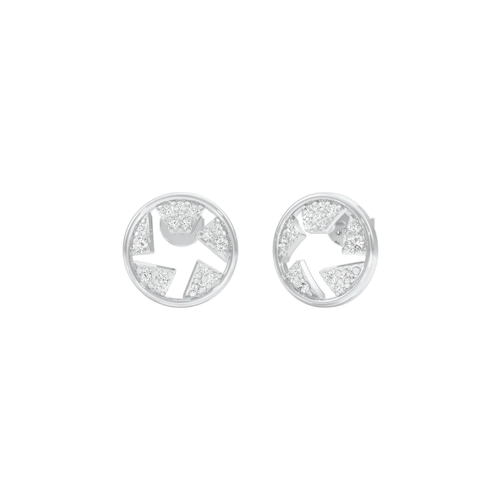 Starburst Diamond Earrings 18 KT / White Gold