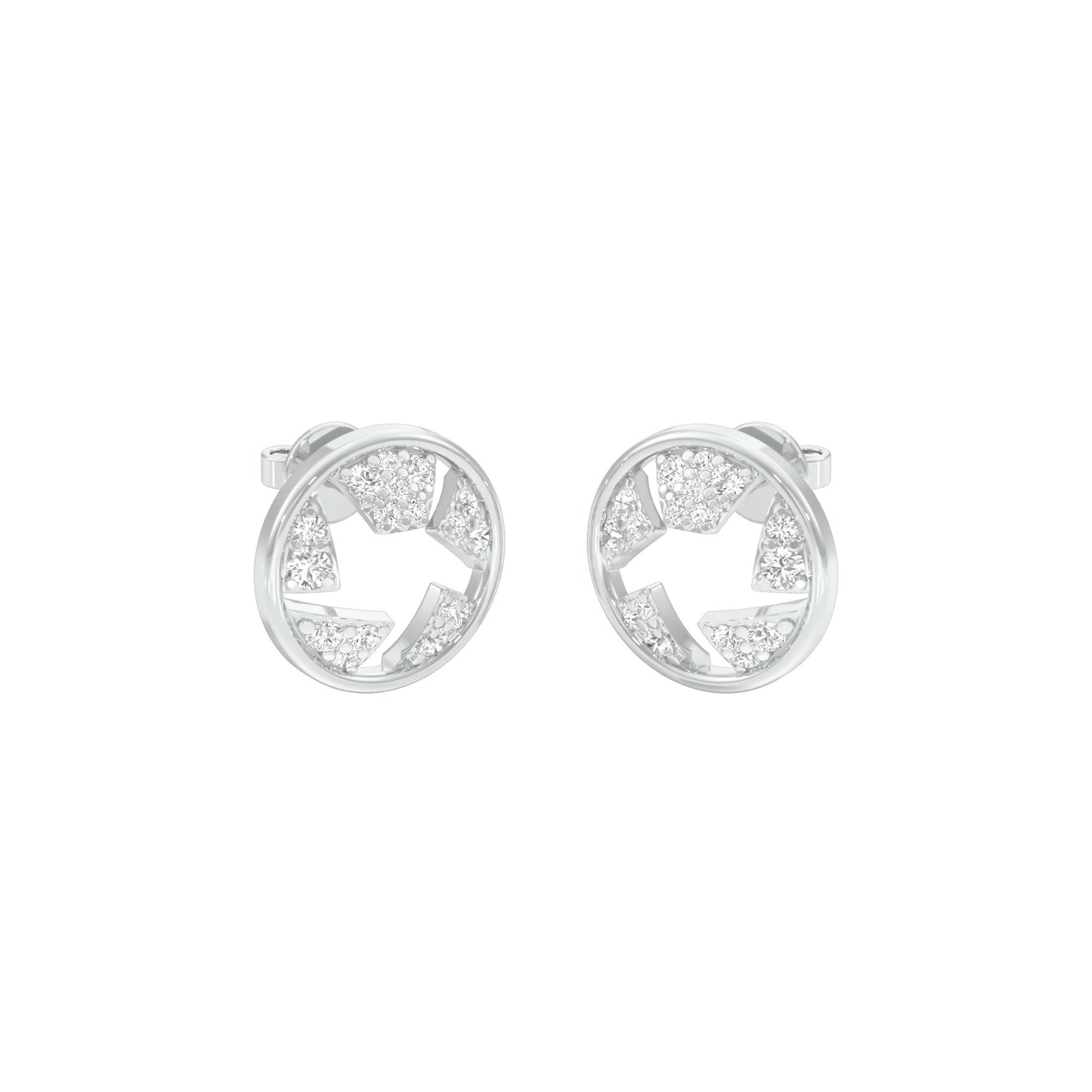 Starburst Diamond Earrings 18 KT / White Gold