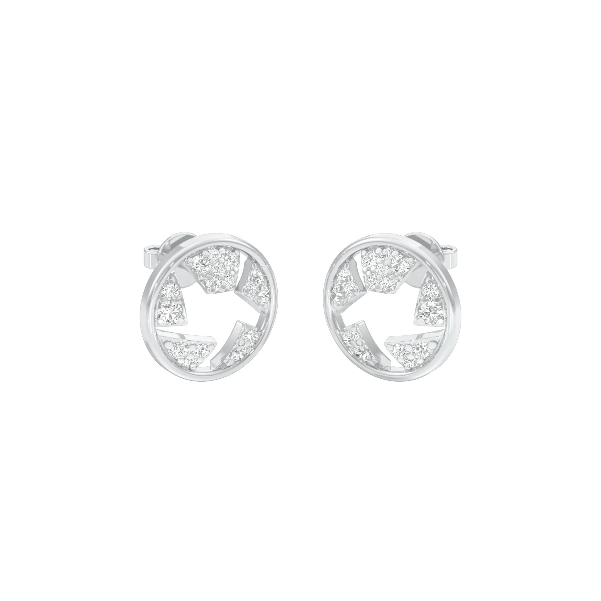 Starburst Diamond Earrings 18 KT / White Gold