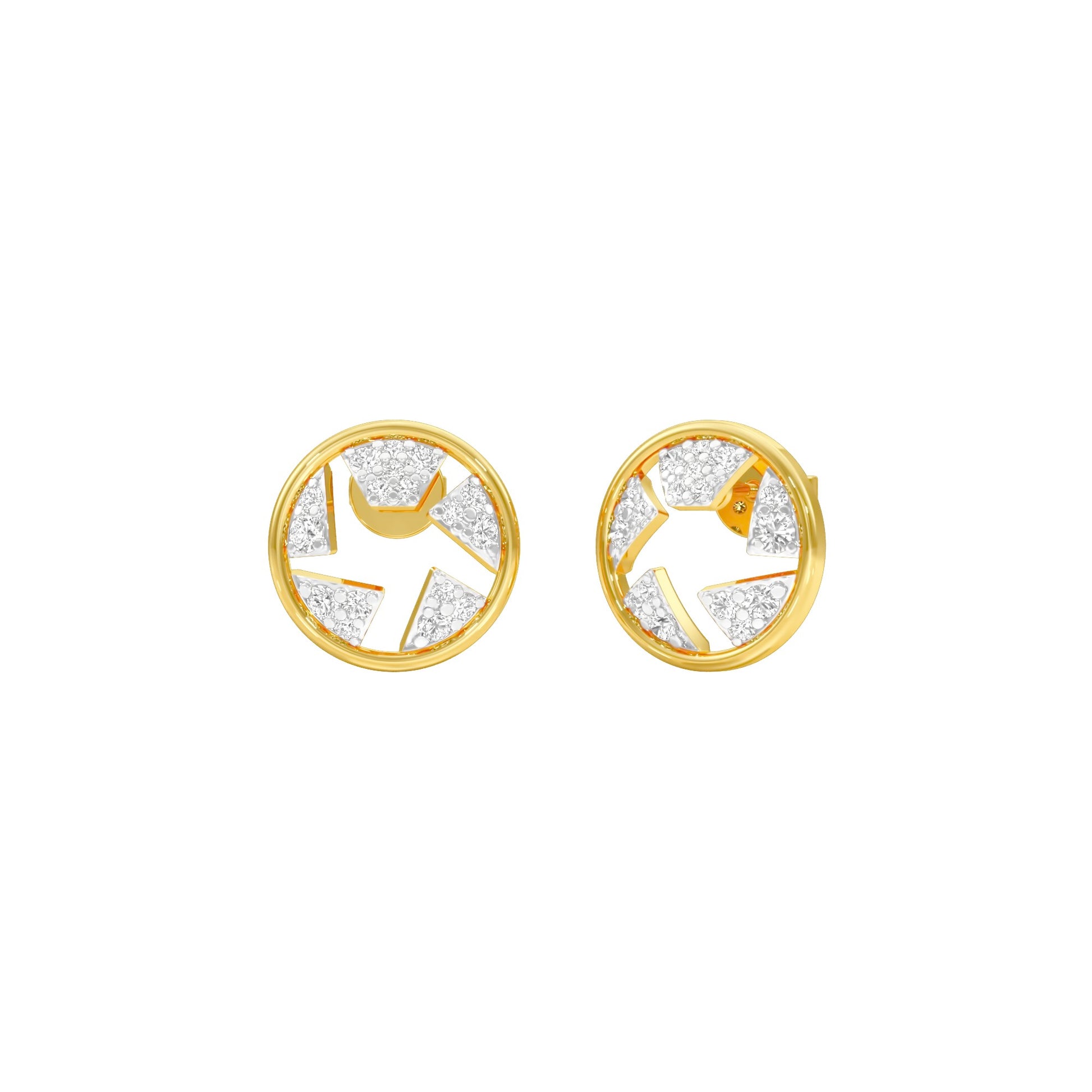 Starburst Diamond Earrings 18 KT / Yellow Gold