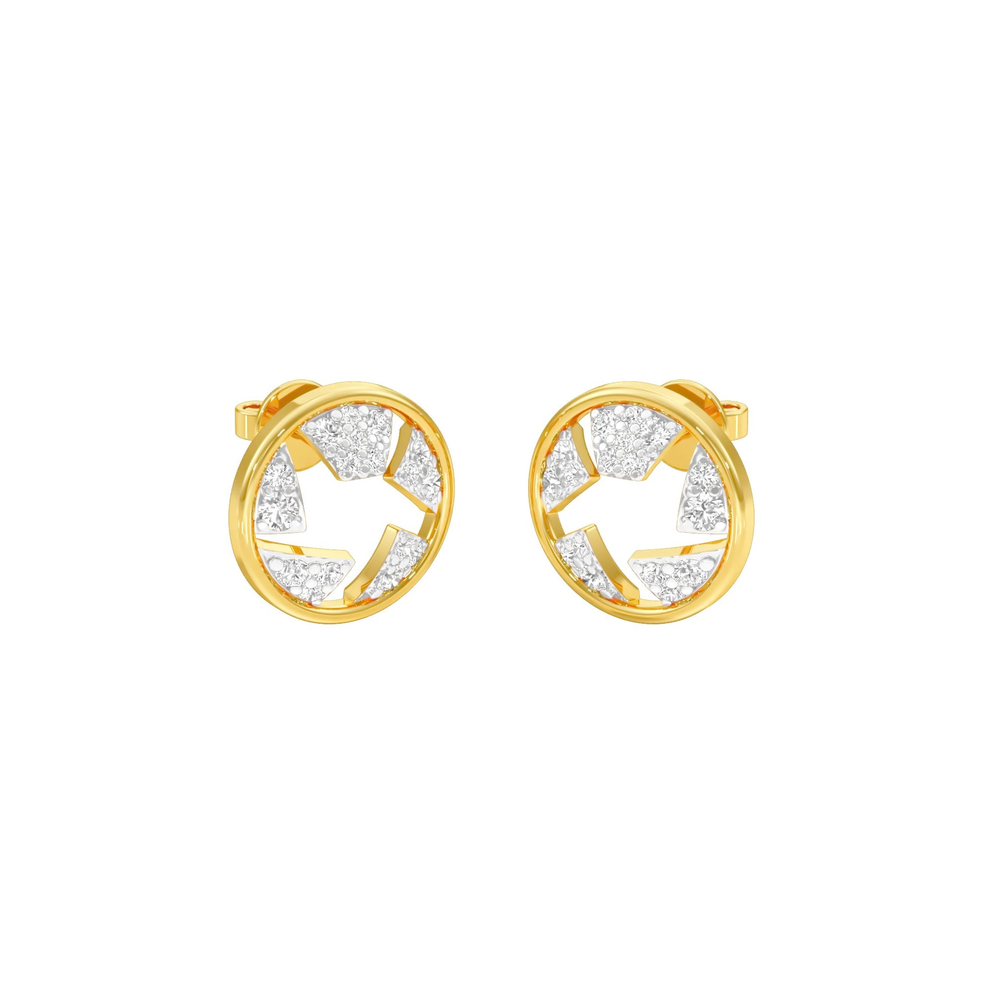 Starburst Diamond Earrings 18 KT / Yellow Gold