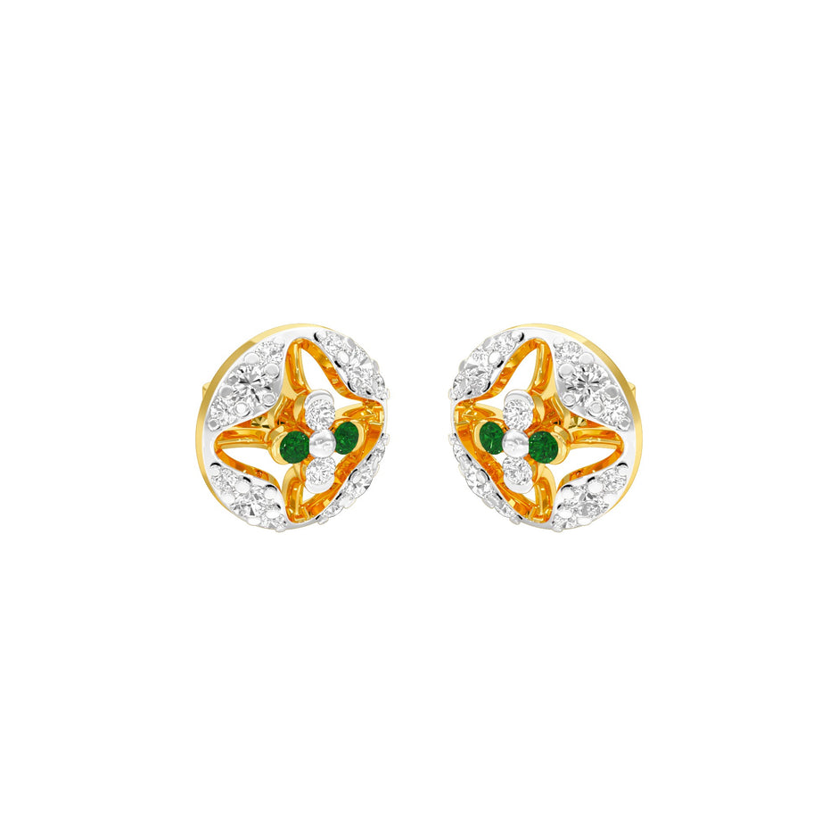 The Classic Dot Diamond Earrings 9 KT / Yellow Gold