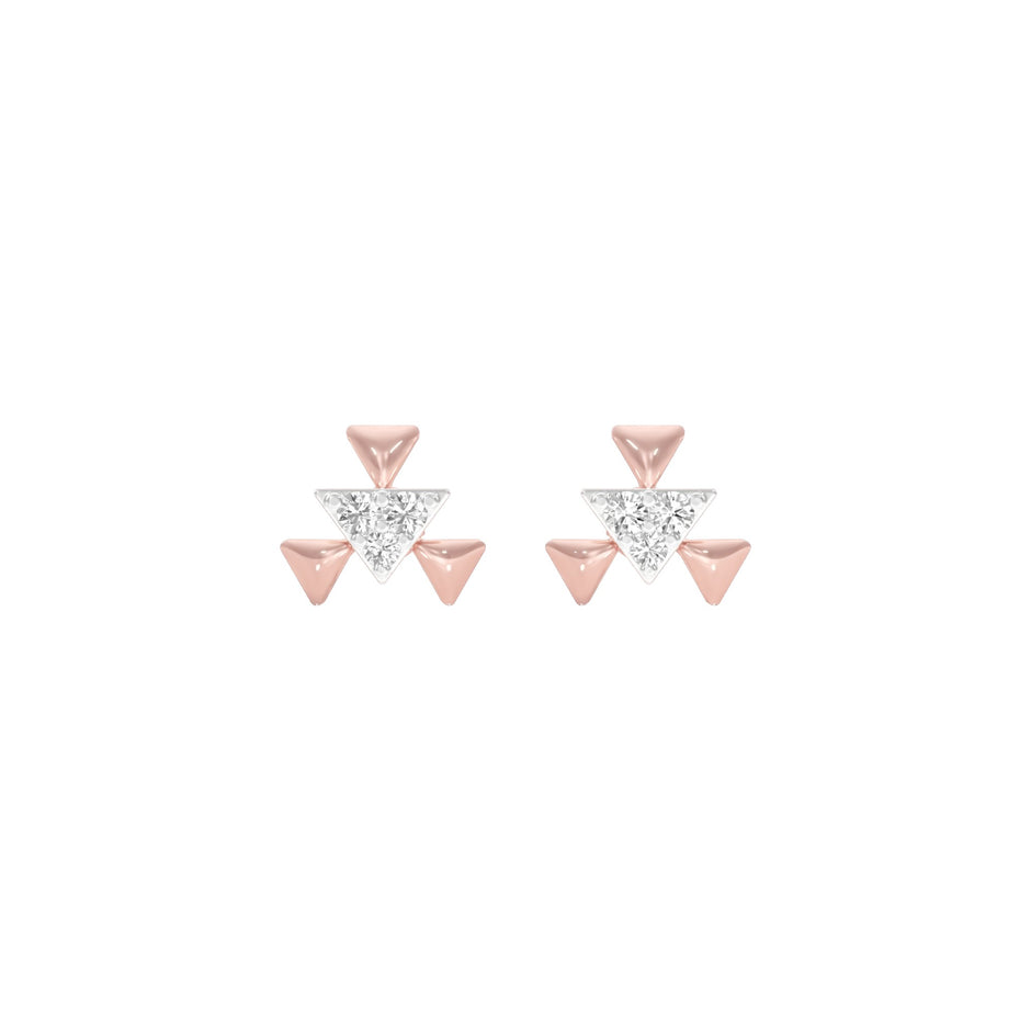 The Pyramid Fall Diamond Earrings 18 KT / Rose Gold
