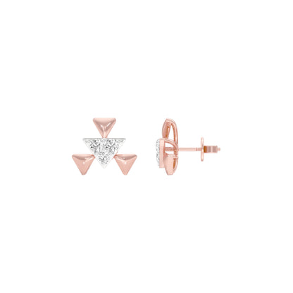 The Pyramid Fall Diamond Earrings 18 KT / Rose Gold