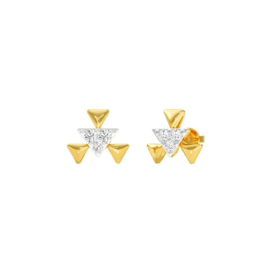 The Pyramid Fall Diamond Earrings 18 KT / Yellow Gold