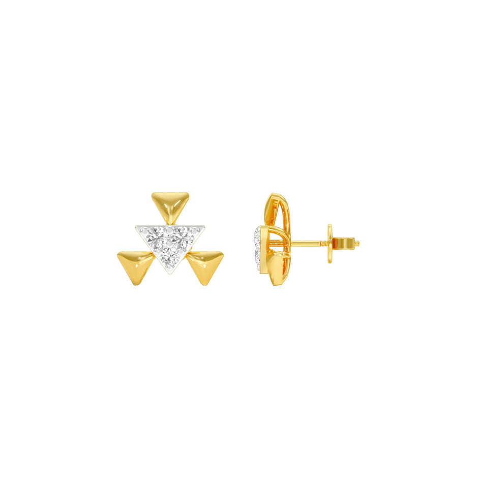 The Pyramid Fall Diamond Earrings 18 KT / Yellow Gold