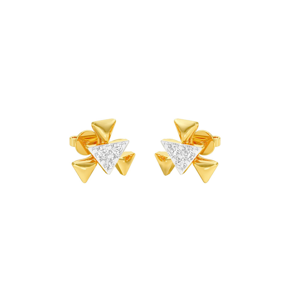 The Pyramid Fall Diamond Earrings 18 KT / Yellow Gold