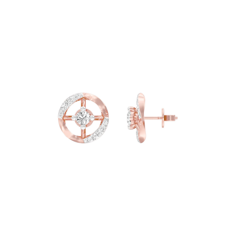 Steer Sparkles Diamond Earrings 18 KT / Rose Gold