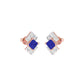 Cobalt Blue Diamond Earrings 9 KT / Rose Gold