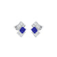 Cobalt Blue Diamond Earrings 9 KT / White Gold