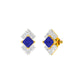 Cobalt Blue Diamond Earrings 9 KT / Yellow Gold
