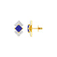 Cobalt Blue Diamond Earrings 9 KT / Yellow Gold