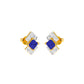 Cobalt Blue Diamond Earrings 9 KT / Yellow Gold