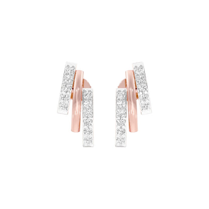 Dash & Dots Diamond Earrings 18 KT / Rose Gold