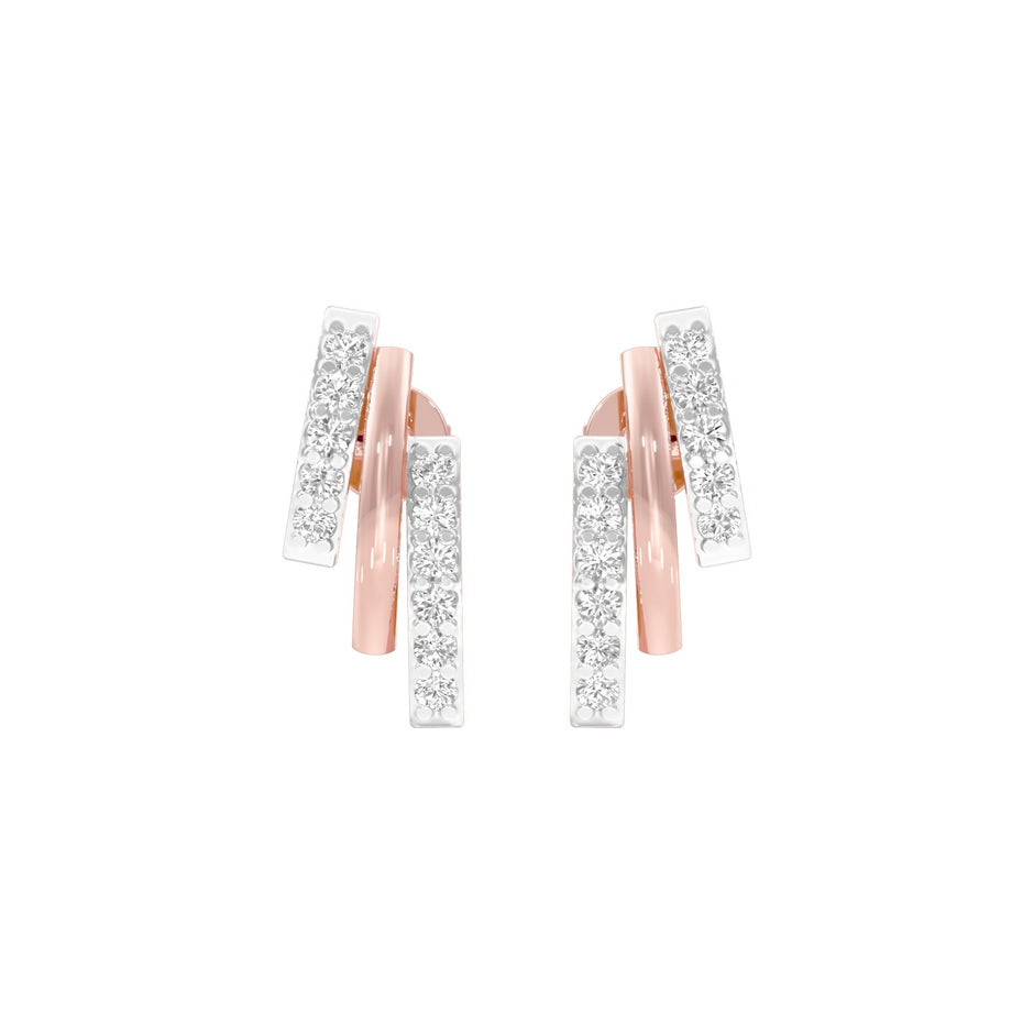 Dash & Dots Diamond Earrings 18 KT / Rose Gold
