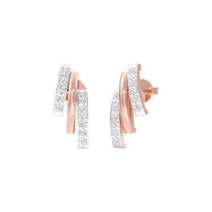 Dash & Dots Diamond Earrings 18 KT / Rose Gold