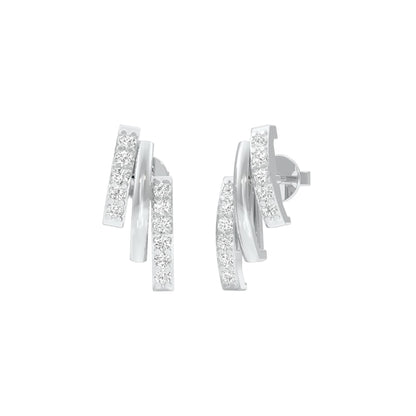 Dash & Dots Diamond Earrings 18 KT / White Gold