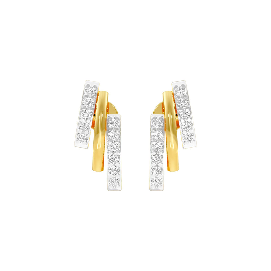 Dash & Dots Diamond Earrings 18 KT / Yellow Gold