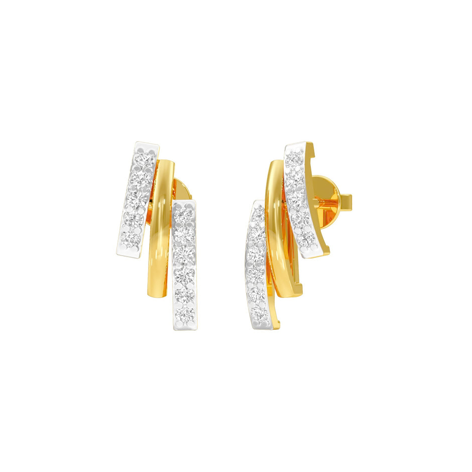 Dash & Dots Diamond Earrings 18 KT / Yellow Gold