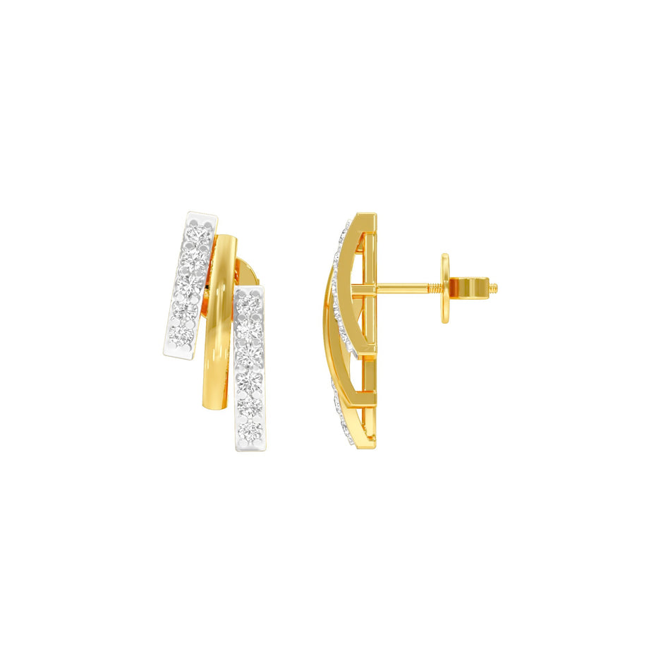 Dash & Dots Diamond Earrings 18 KT / Yellow Gold