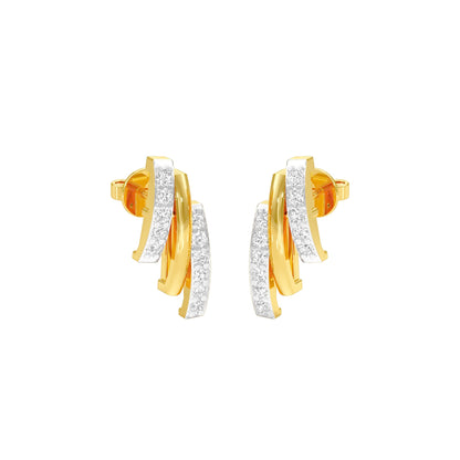 Dash & Dots Diamond Earrings 18 KT / Yellow Gold
