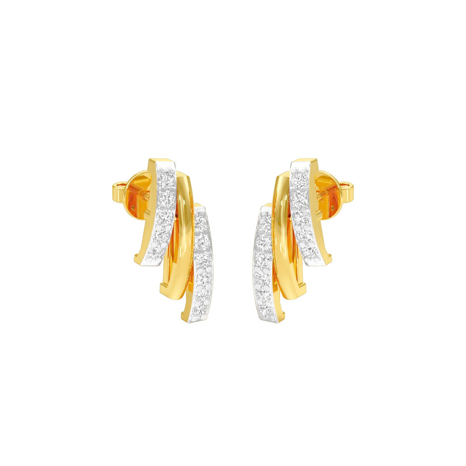 Dash & Dots Diamond Earrings 18 KT / Yellow Gold