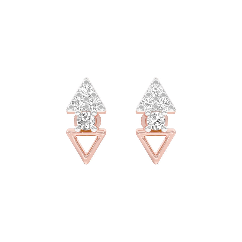 The V Drop Diamond Earrings 18 KT / Rose Gold
