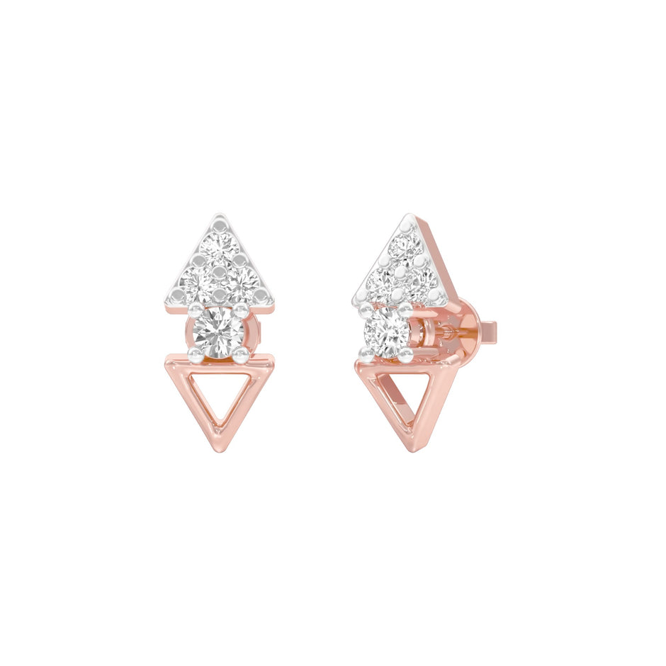 The V Drop Diamond Earrings 18 KT / Rose Gold