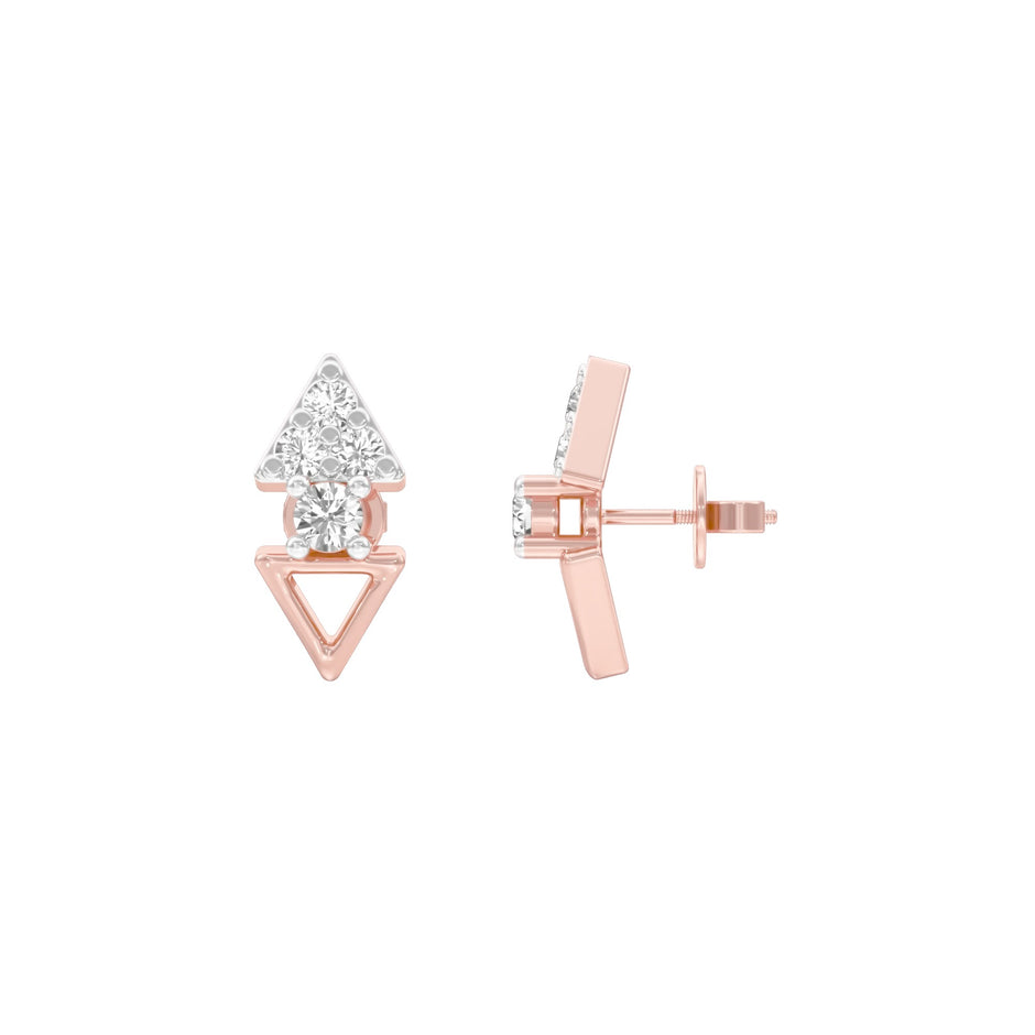 The V Drop Diamond Earrings 18 KT / Rose Gold