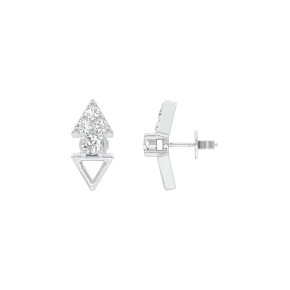The V Drop Diamond Earrings 18 KT / White Gold