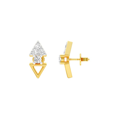 The V Drop Diamond Earrings 18 KT / Yellow Gold
