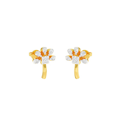 Pinwheel Diamond Earrings 18 KT / Yellow Gold