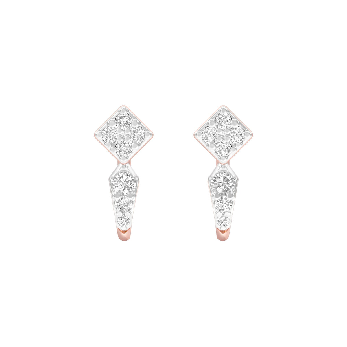 Crystal Pull Diamond Earrings 18 KT / Rose Gold
