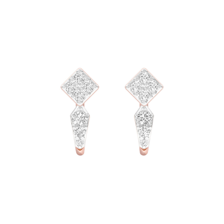 Crystal Pull Diamond Earrings 18 KT / Rose Gold