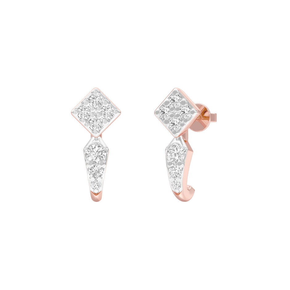 Crystal Pull Diamond Earrings 18 KT / Rose Gold
